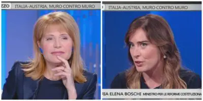 LA GRUBER PUNZECCHIA LA BOSCHI: “MA I SORRISI TRA LEI E AGNESE RENZI?”