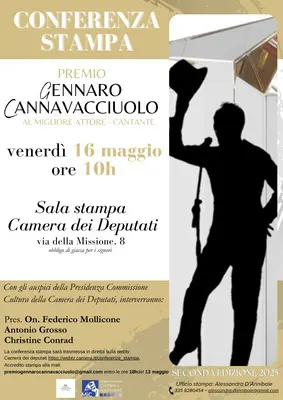 Premio Gennaro Cannavacciuolo, il 16 maggio alla Camera dei Deputati si terrà la conferenza stampa di presentazione