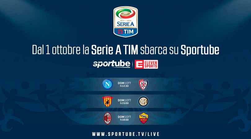 Diritti Tv, dal primo ottobre tre partite di serie A in streaming su Sportube Diritti Tv, dal primo ottobre tre partite di serie A in streaming su Sportube