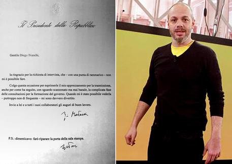 Tv: Mattarella scrive a Zoro: ‘Il suo programma mi diverte’