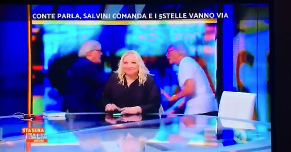 Lite furibonda tra Vittorio Sgarbi e Giampiero Mughini in diretta