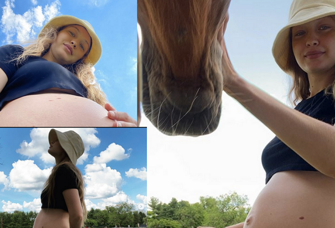 Gigi Hadid e le nuove foto col pancione di 27 settimane: «Il tempo vola»