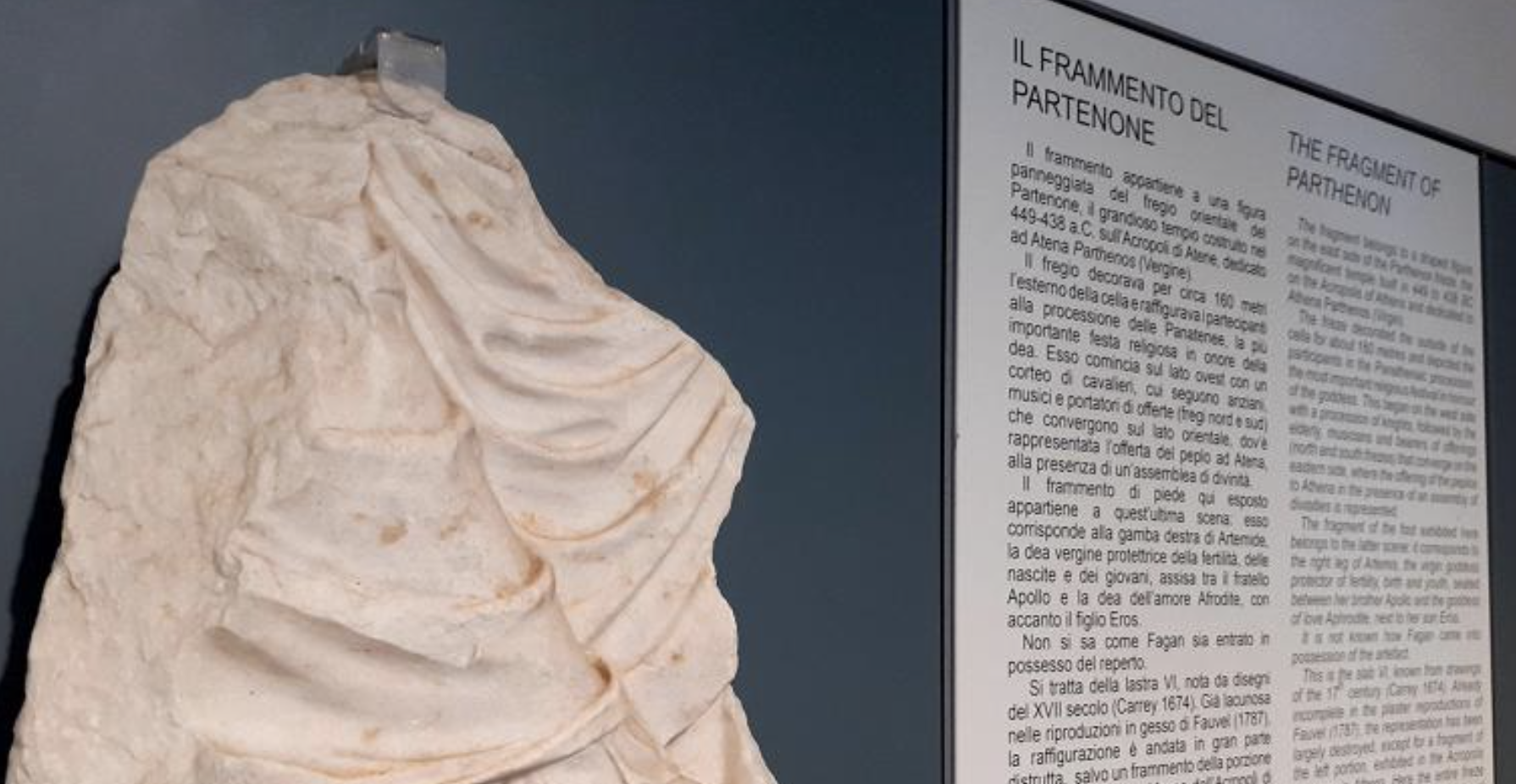 Torna ad Atene il frammento del Fregio del Partenone custodito a Palermo