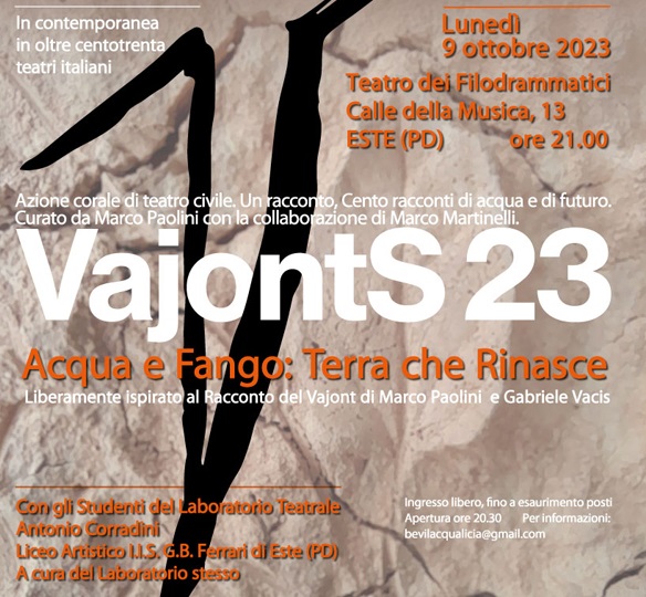 Vajonts 23, lo spettacolo di Paolini in scena in contemporanea in 135 teatri il 9 ottobre