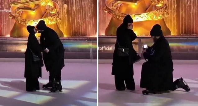 Salvatore Esposito: la proposta di matrimonio sulla pista di pattinaggio del Rockefeller Center di New York