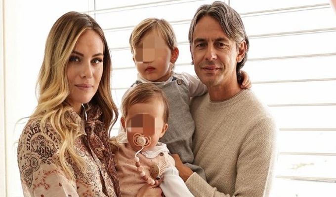 Pippo Inzaghi e Angela Robusti festeggiano il primo compleanno di Emilia